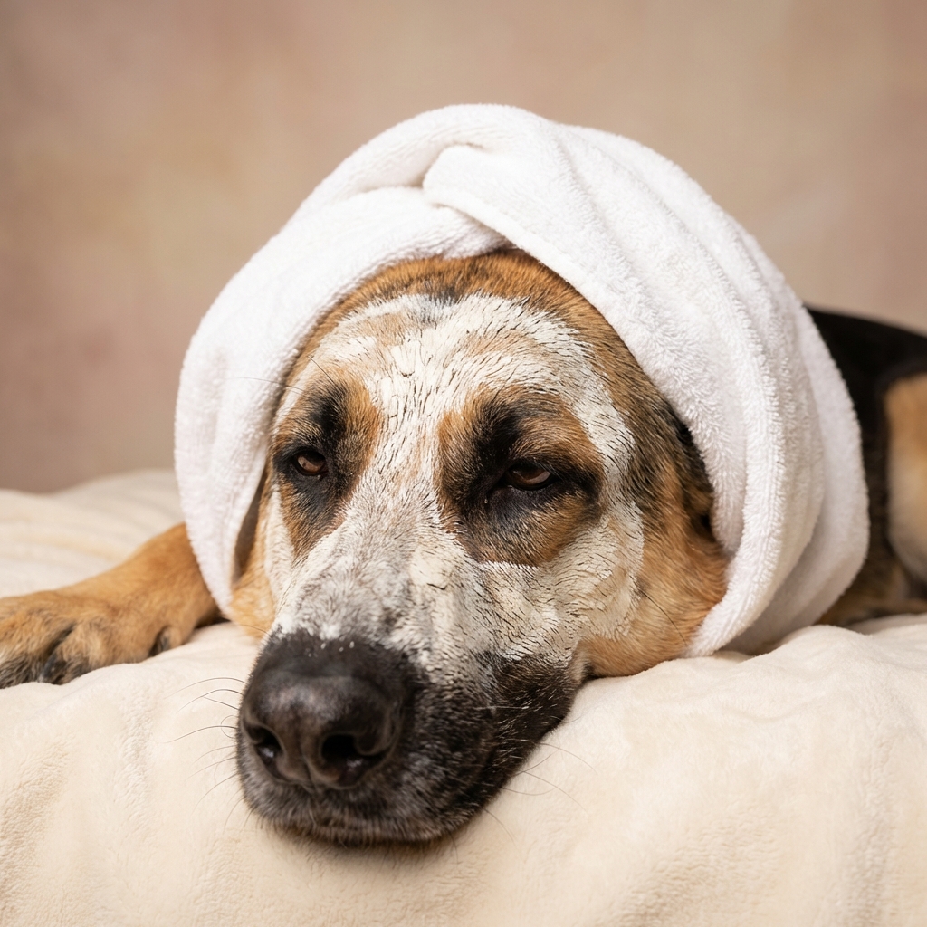 German Shepherd spa portrait